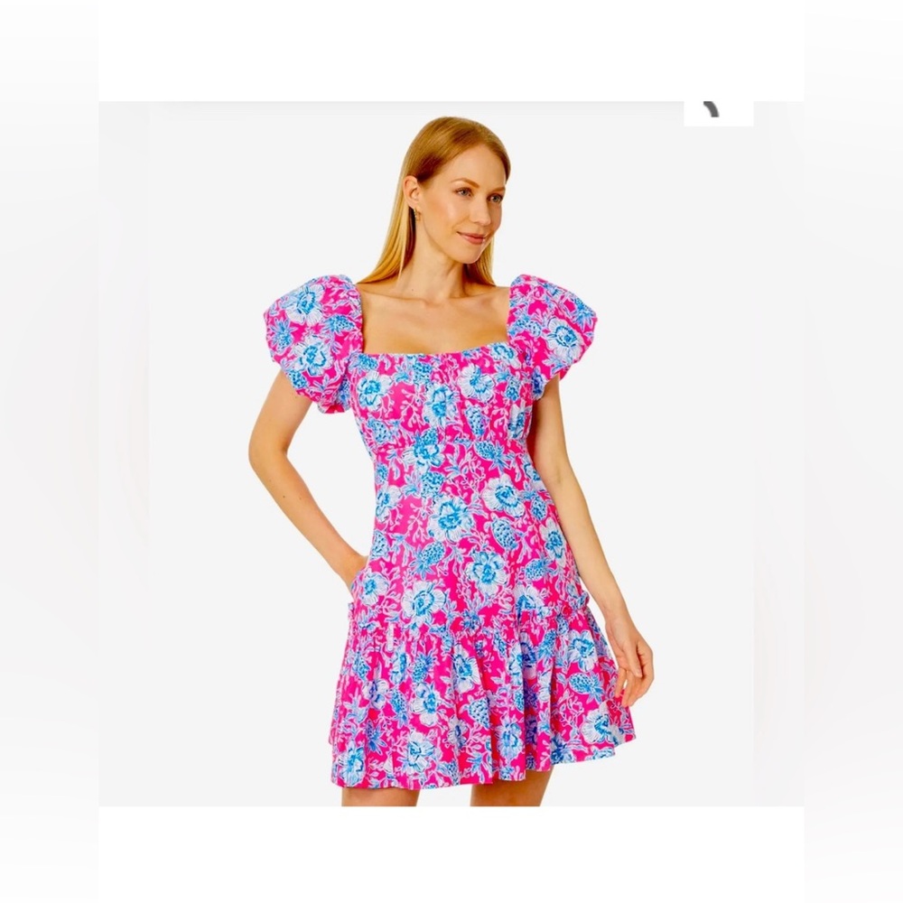 Lilly Pulitzer Pink and Blue Floral Mini Dress